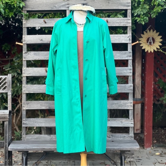 VINTAGE London Fog teal green trench coat|10P - Picture 4 of 11